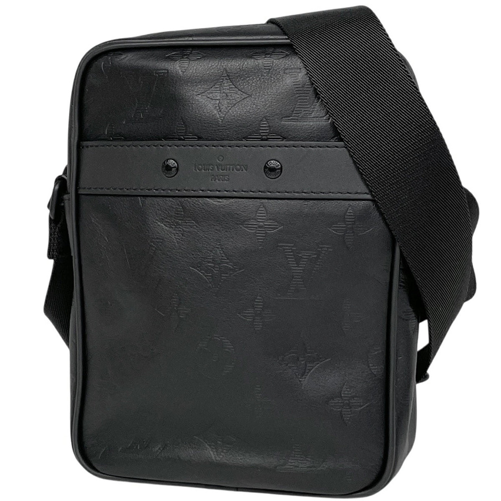 Louis Vuitton Danube Monogram Shadow Black Shoulder Bag Noir Black